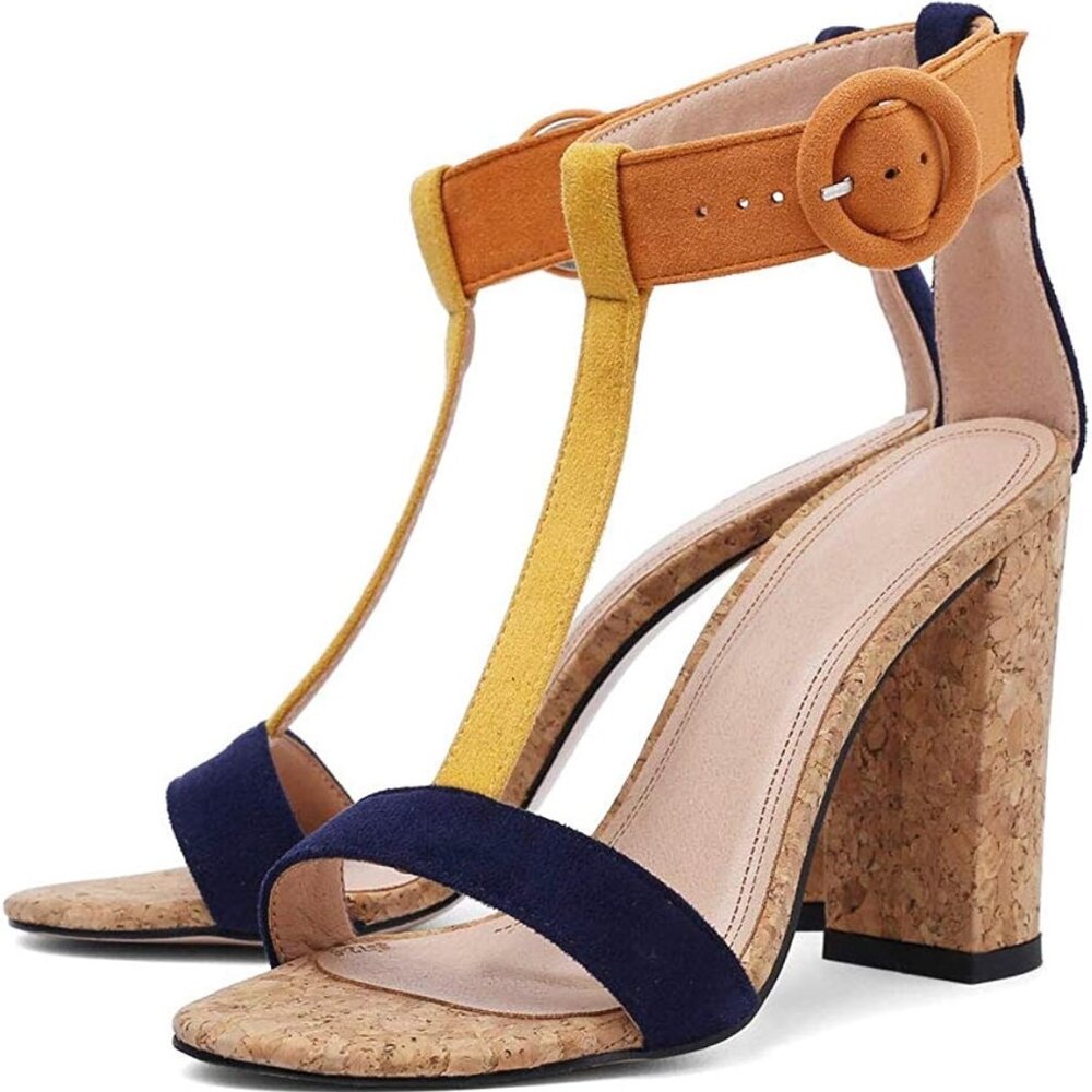 👠 Monrovia Women's T-Shaped Cork Heel Sandal – Bold & Beautiful